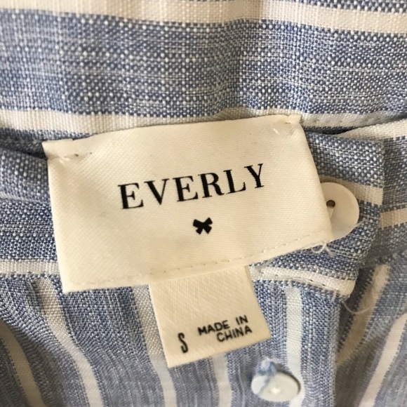 Everly Striped Button Skirt - Picture 2 of 4